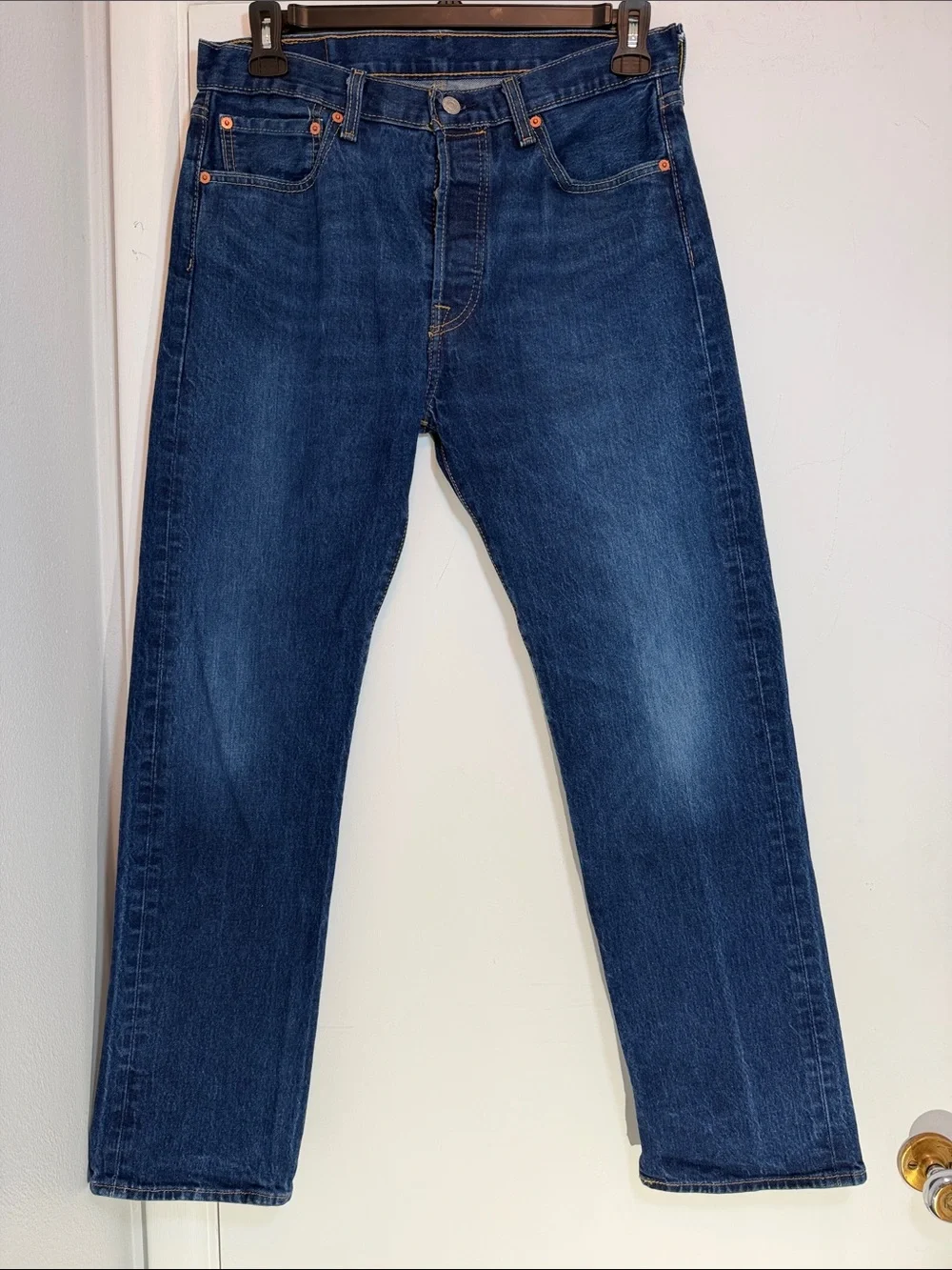 Levi 501 Medium Wash Stretch Blue Jeans 33X32